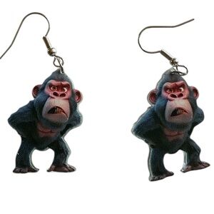 Cartoon Intimidating Ape Earrings